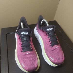 Hoka Clifton 8 Road Running, Blue Graphite / Ibis Rose Shoes